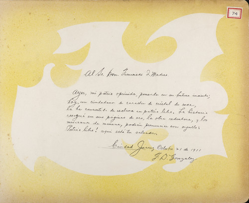 Lámina de F. D. González para Francisco I. Madero (atribuido)