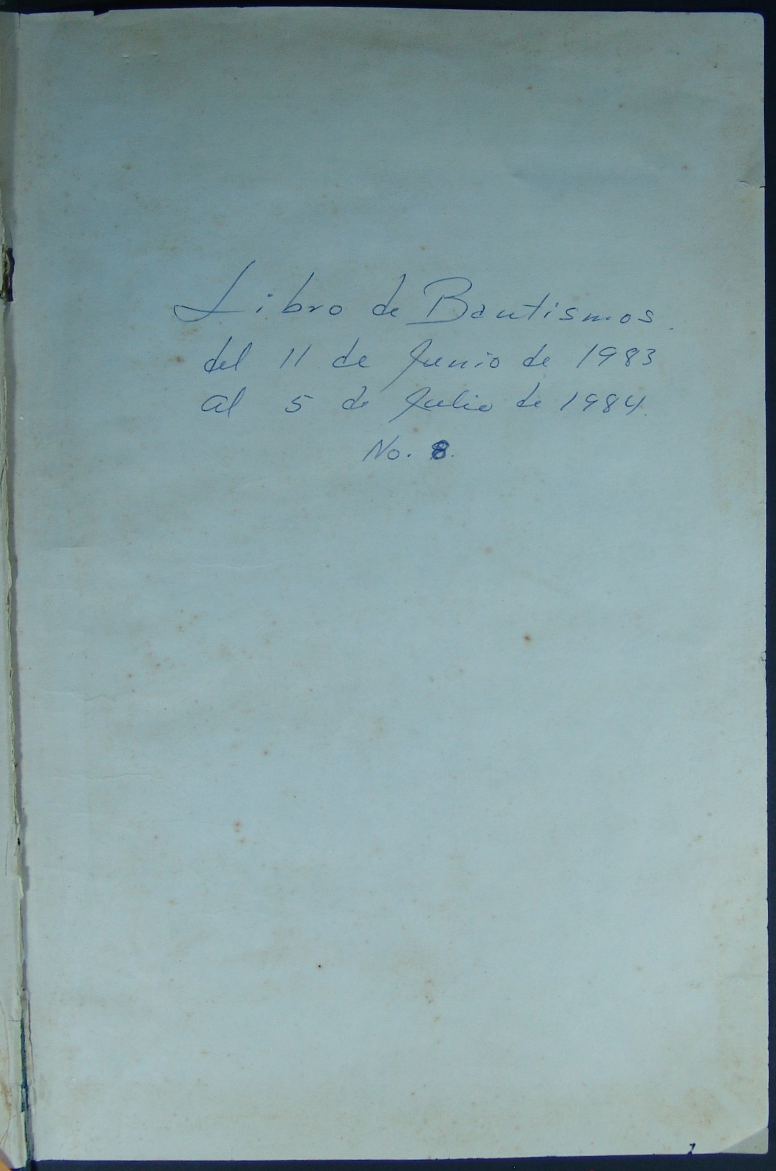 Libro 122. Bautismos de la parroquia de Ometepec, 1983-1984. Archivo Parroquial de Santiago Apóstol. Sección Sacramental 