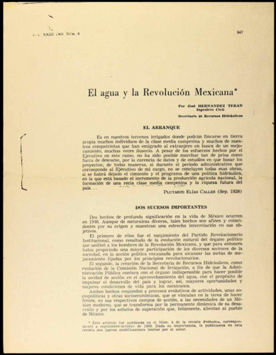 El agua y la Revolución Mexicana.