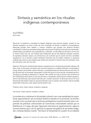 Sintaxis y semántica en los rituales indígenas contemporáneos