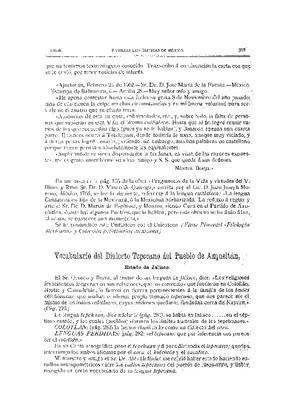 Vocabulario del dialecto tepecano.