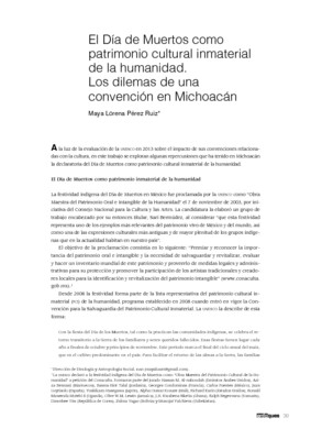 El Día de Muertos como patrimonio cultural inmaterial de la humanidad. Los dilemas de una convención en Michoacán