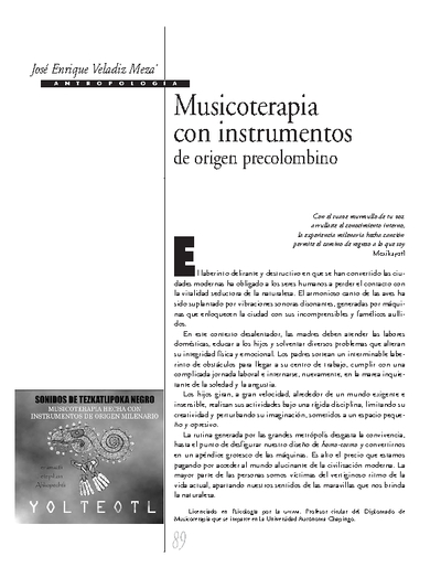 Musicoterapia con instrumentos de origen precolombino