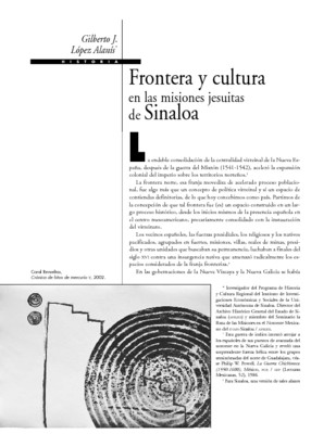 Frontera y cultura en las misiones jesuitas de Sinaloa