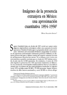 Imágenes de la presencia extranjera en México: una aproximación cuantitativa 1894-1950