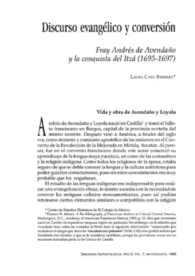 Discurso evangélico y conversión. Fray Andrés de Avendaño y la conquista del Itzá (1695-1697)