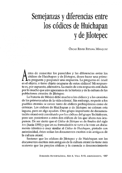 Semejanzas y diferencias entre los códices de Huichapan y de Jilotepec