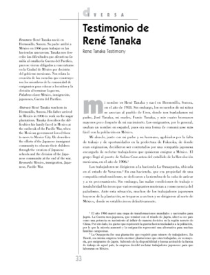 Testimonio de René Tanaka