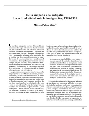 De la simpatía a la antipatía. La actitud oficial ante la inmigración, 1908-1990