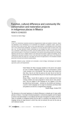 Function, cultural difference and community life: conservation and restoration projects in indigenous places in Mexico