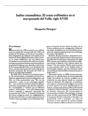 Indios censualistas. El censo enfitéutico en el marquesado del Valle, siglo XVIII