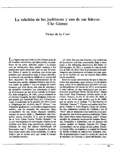 La rebelión de los juchitecos y uno de sus líderes: Che Gómez