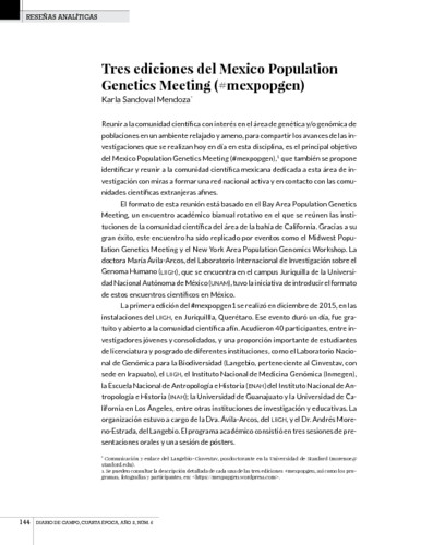 Tres ediciones del Mexico Population Genetics Meeting (#mexpopgen)