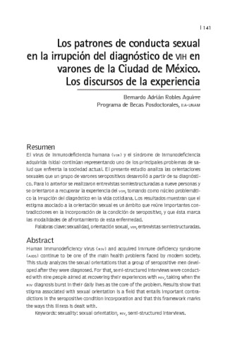 Los patrones de conducta sexual en la irrupción del diagnóstico de VIH en varones de la Ciudad de México. Los discursos de la experiencia