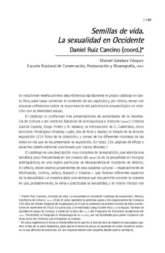 Semillas de vida. La sexualidad en Occidente Daniel Ruiz Cancino (coord.)