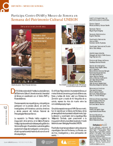 Participa Centro INAH y Museo de Sonora en Semana del Patrimonio Cultural UNISON