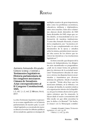 Antonio Armando Alvarado Gómez (comp. e introd.), Testimonios legislativos. Historia parlamentaria de los congresos mexicanos. Cámara de Senadores. Actas correspondientes al II Congreso Constitucional, 1845, t. I, vol. 1, t. I, vol. 2, México, INAH, 2017