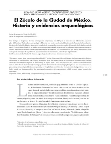 El Zócalo de la Ciudad de México. Historia y evidencias arqueológicas
