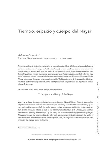 Tiempo, espacio y cuerpo del Nayar