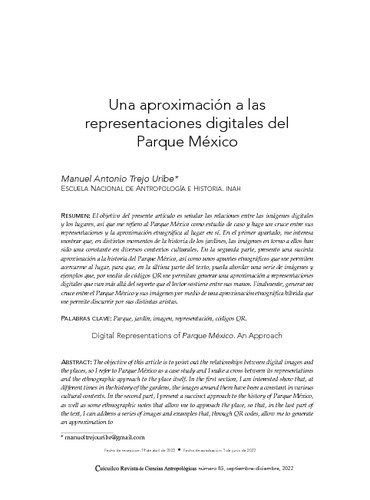 Una aproximación a las representaciones digitales del Parque México