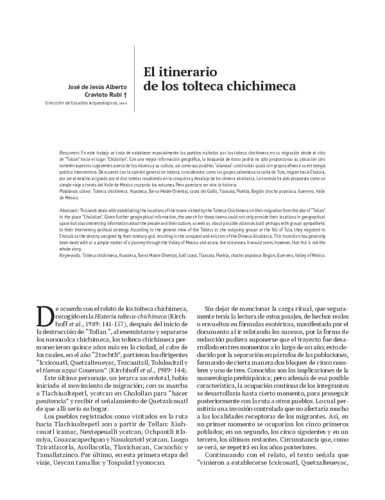 El itinerario de los tolteca chichimeca