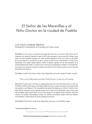El Señor de las Maravillas y el Niño Doctor en la ciudad de Puebla