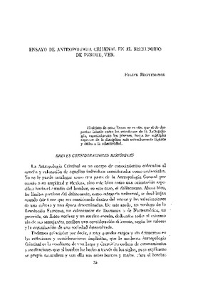 Ensayo de antropología criminal en el reclusorio de Perote, Ver.