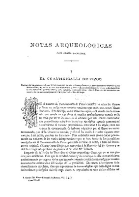 Notas arqueológicas. I.- El cuauhxicalli de Tizoc.