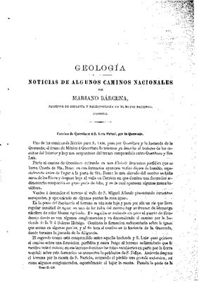 Geología.- Noticias geológicas de algunos caminos nacionales.