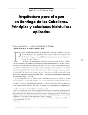 Arquitectura para el agua en Santiago de los Caballeros. Principios y soluciones hidráulicas aplicadas