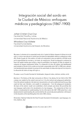 Integración social del sordo en la Ciudad de México: enfoques médicos y pedagógicos (1867-1900)