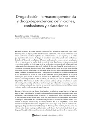 Drogadicción, farmacodependencia y drogodependencia: definiciones, confusiones y aclaraciones