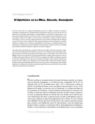El Epiclásico en La Mina, Abasolo, Guanajuato