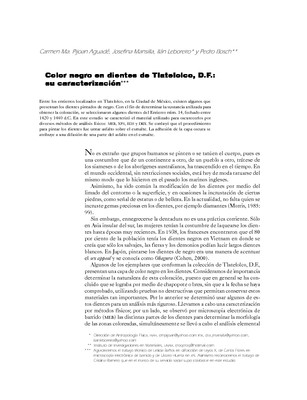 Color negro en dientes de Tlatelolco, D.F.: su caracterización