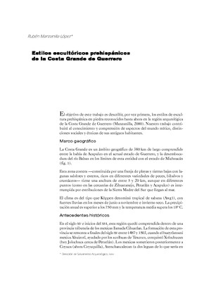 Estilos escultóricos prehispánicos de la Costa Grande de Guerrero