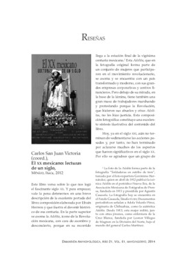 Carlos San Juan Victoria (coord.), El XX mexicano: lecturas de un siglo, México, Itaca, 2012.