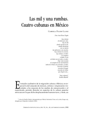 Las mil y una rumbas. Cuatro cubanas en México