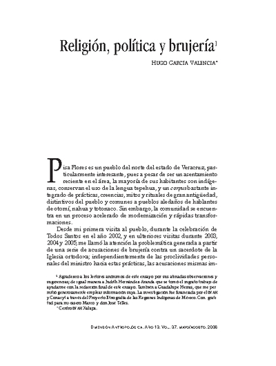 Religión, política y brujería