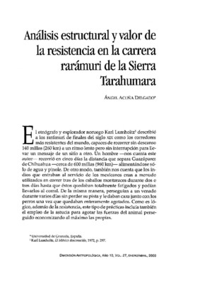 Análisis estructural y valor de la resistencia en la carrera rarámuri de la Sierra Tarahumara