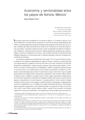 Autonomía y territorialidad entre los yaquis de Sonora, México