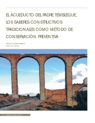 El Acueducto del Padre Tembleque, los saberes constructivos tradicionales como método de conservación preventiva