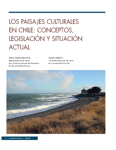 Los paisajes culturales en Chile: conceptos, legislación y situación actual