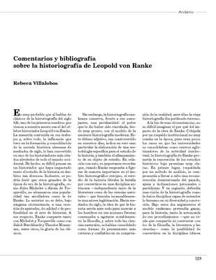 Comentarios y bibliografía sobre la historiografía de Leopold von Ranke