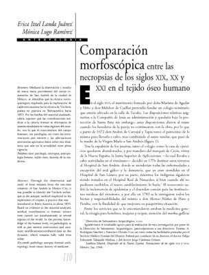 Comparación morfoscópica entre las necropsias de los siglos XIX, XX y XXI en el tejido óseo humano