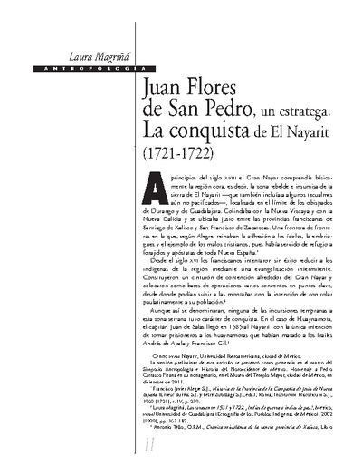 Juan Flores de San Pedro, un estratega. La conquista de El Nayarit (1721-1722)