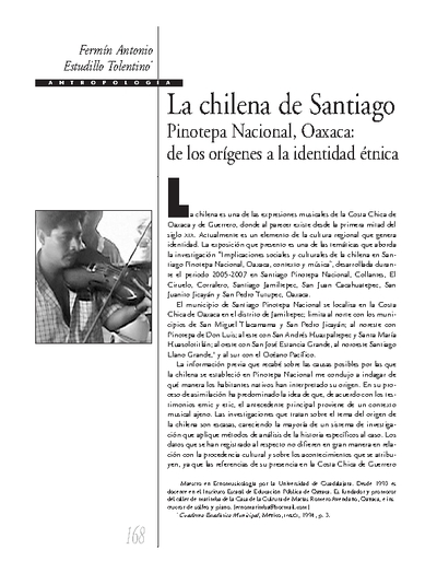 La chilena de Santiago Pinotepa Nacional, Oaxaca: de los orígenes a la identidad étnica