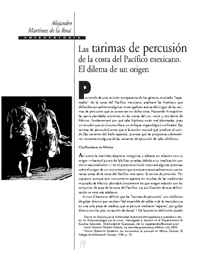 Las tarimas de percusión de la costa del Pacífico mexicano. El dilema de un origen