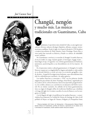 Changüí, nengón y mucho más. Las músicas tradicionales en Guantánamo, Cuba