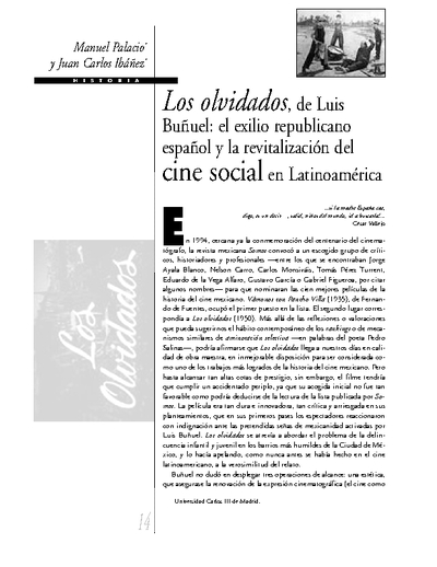 Los olvidados, de Luis Buñuel: el exilio republicano español y la revitalización del cine social en Latinoamérica