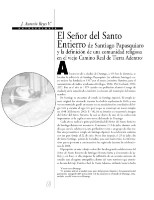 El Señor del Santo Entierro de Santiago Papasquiaro y la definición de una comunidad religiosa en el viejo Camino Real de Tierra adentro